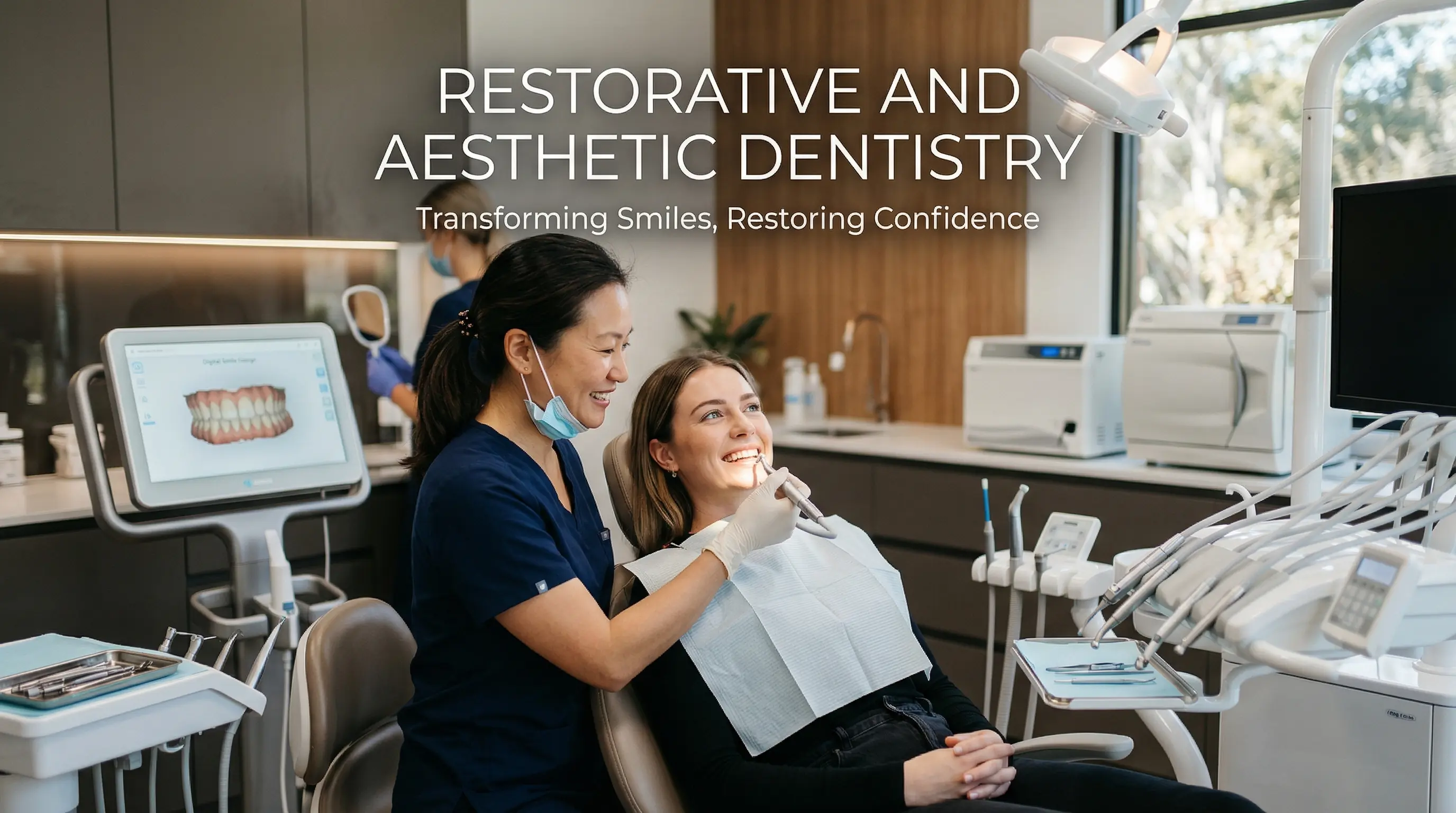 A dentist using an intraoral scanner for a Digital Smile Design session